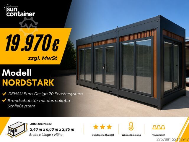 Living container Cafe Container / Bürocontainer / Baucontainer Modell EICHE IMBISS