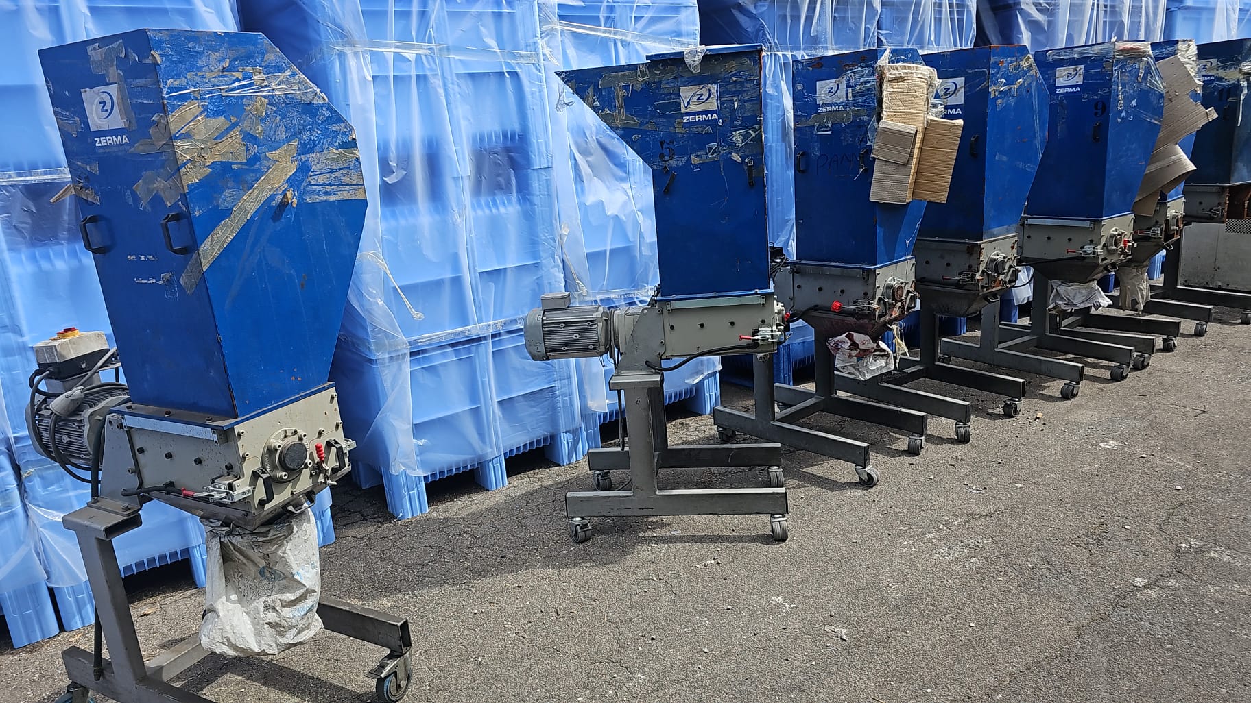Lot de 6 broyeurs ZERMA GSL 180 / 430 à vitesse semi lente