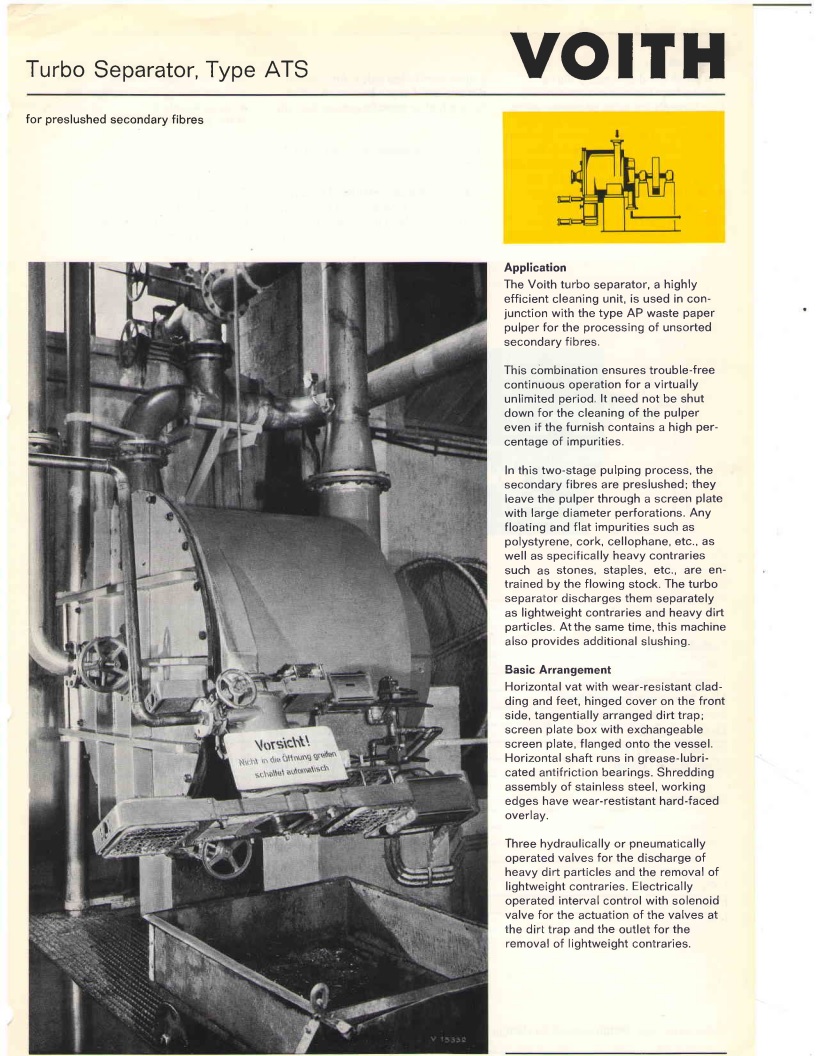 Turboséparateur Voith ATS 10