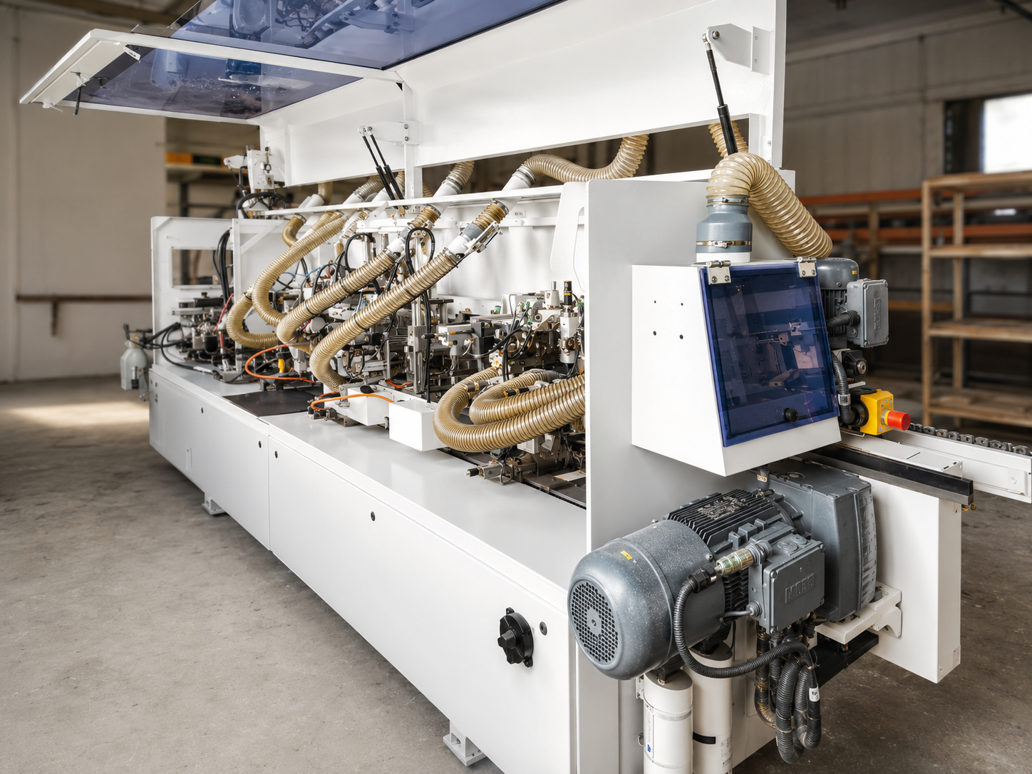 Plaqueuse de chants monoface HOMAG Kantentechnik GmbH EDGETEQ S-300 /OPTIMAT KDF 450 C