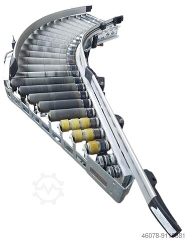 Curved roller conveyor 45° driven + insertion unit TGW 480-400-345 IR1050