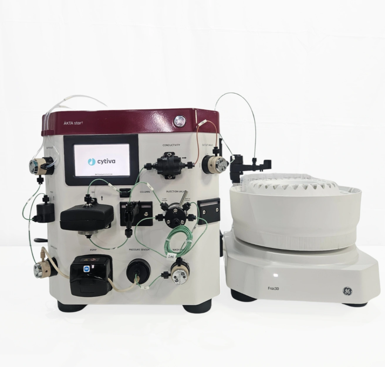 Système de purification des protéines Cytiva AKTA Start reconditionné Inc. collecteur de fractions Frac30