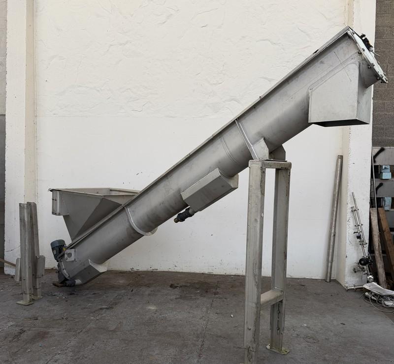 Convoyeur à vis Lg. 4200 mm pour lavage et égouttage