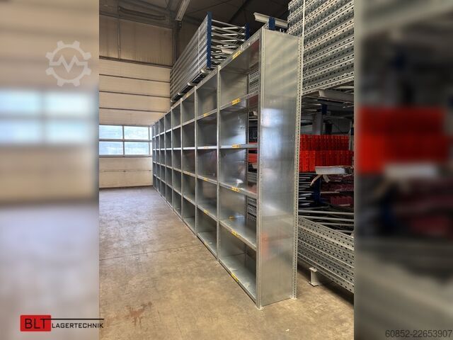 Modular shelf ca. 3,06 lfm. Fachbodenregale META Clip, H: 250 cm , T: 40 cm , 100 kg pro Ebene