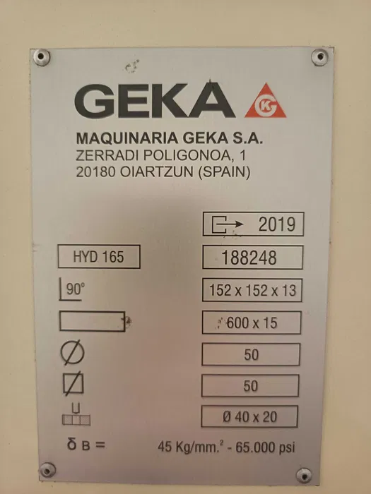 Poinçonneuse à cnc Geka Hydracrop 165