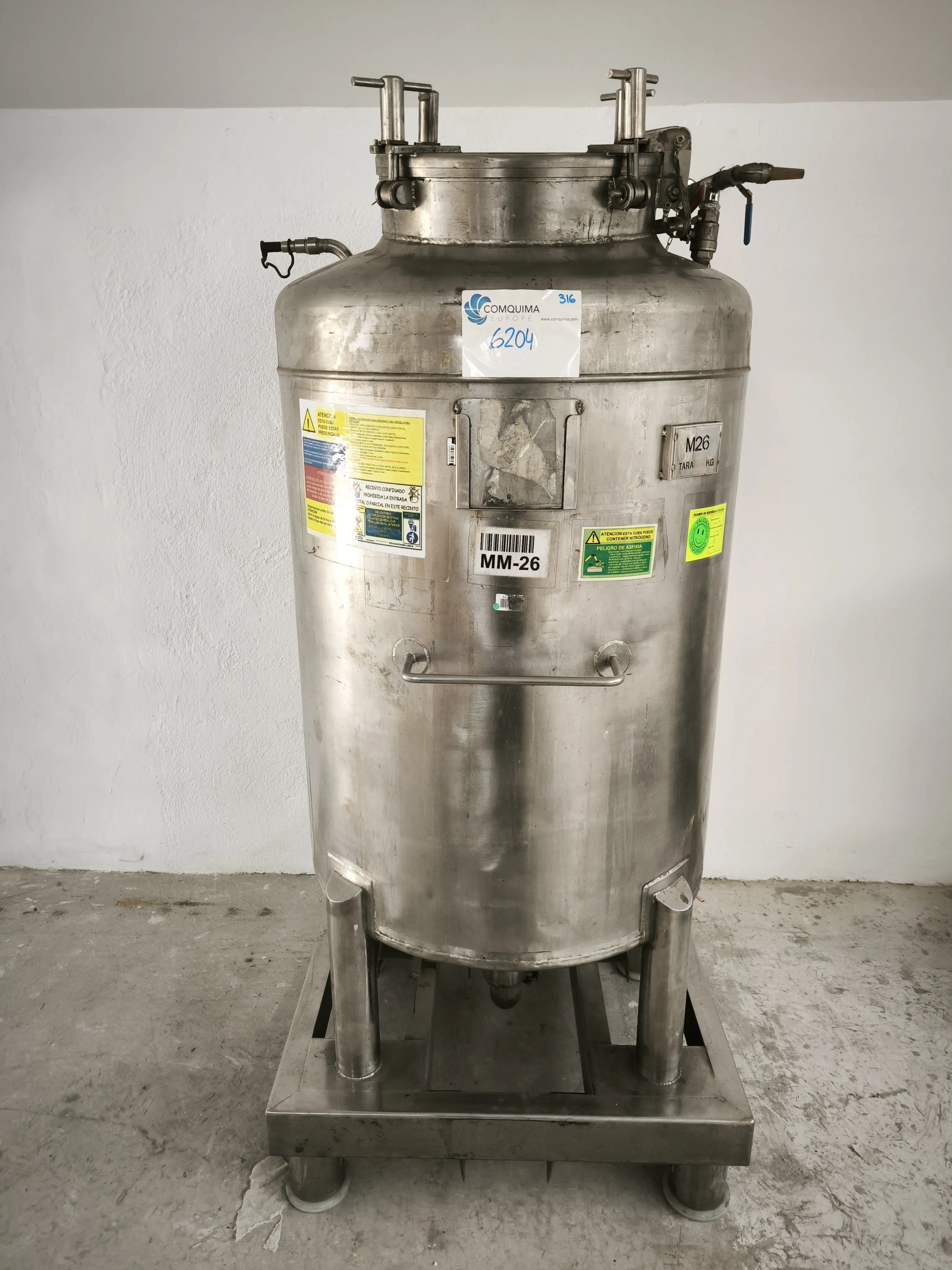 CUVE EN ACIER INOXYDABLE 500 LITRES D'OCCASION