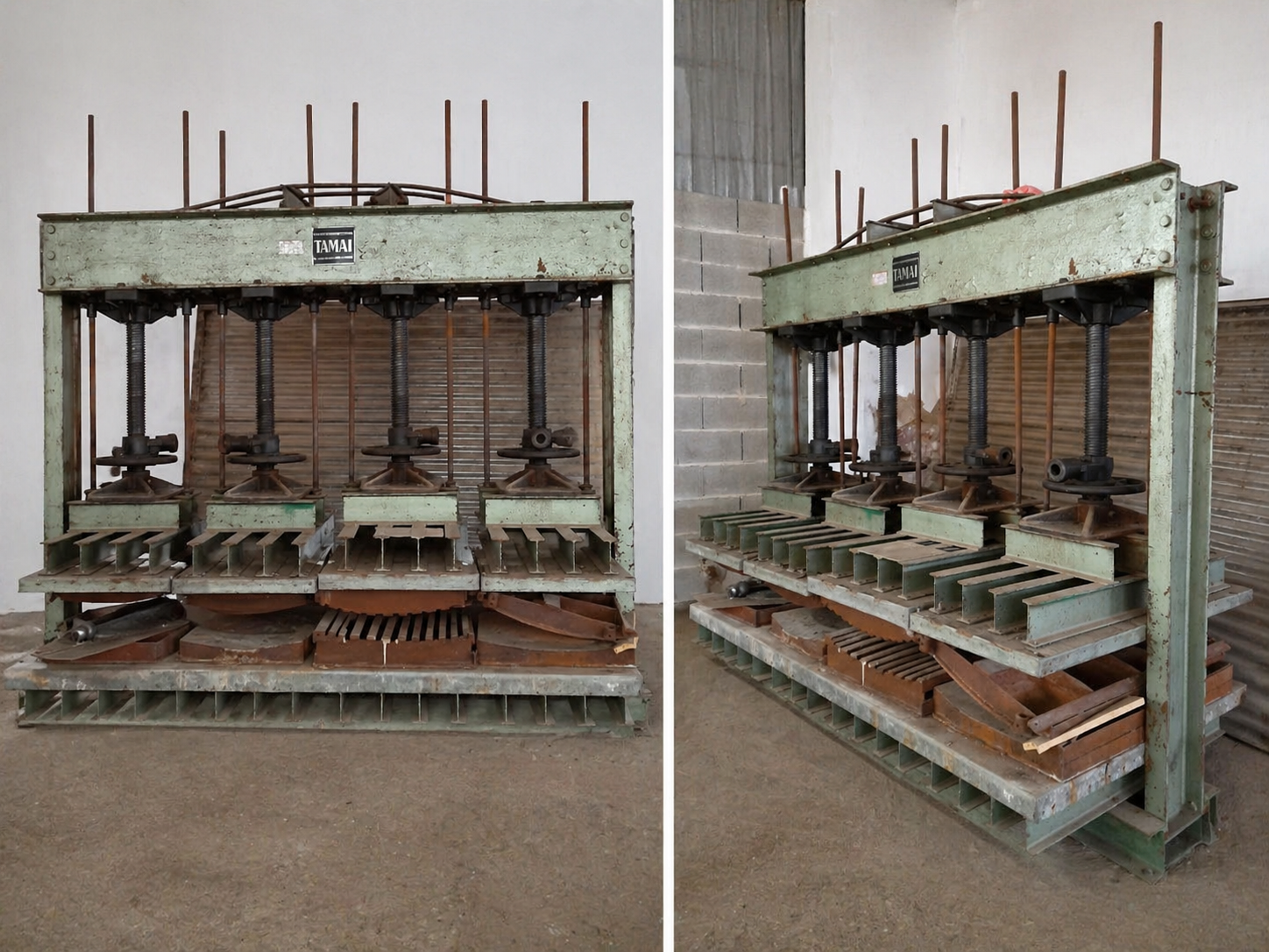 ANCIEN Presse industrielle manuelle multi-têtes TAMAI – 4 stations – robuste Hot deal