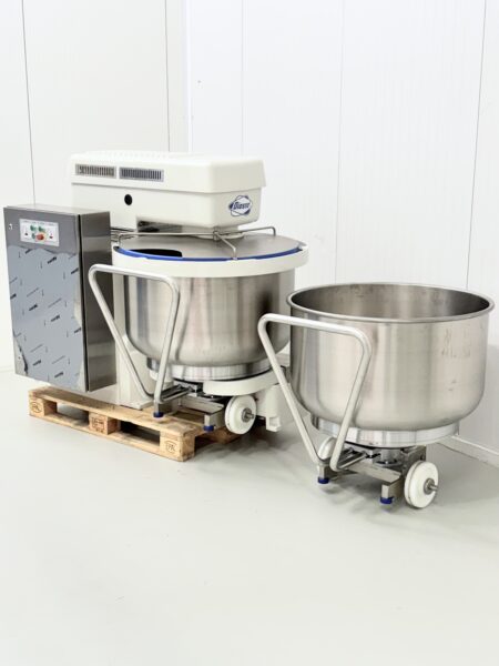 Mélangeur spirale Diosna SP 160 AD reconditionné avec 2 cuves neuves 160 kg de pâte