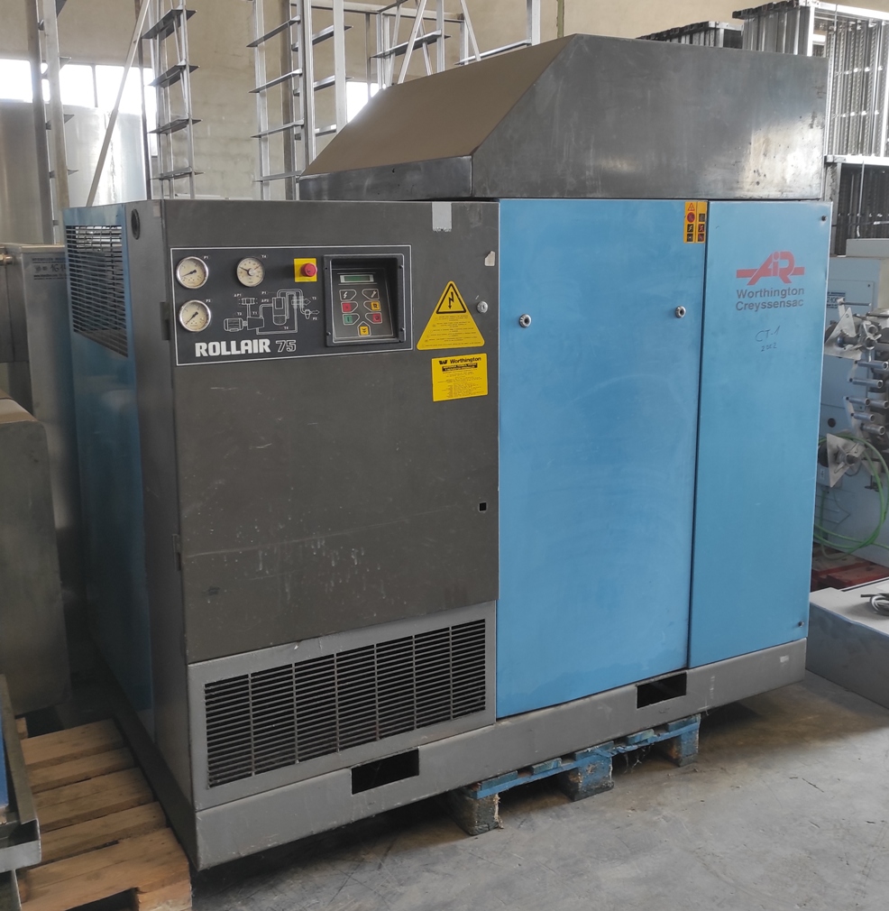 REF-2357 COMPRESSEUR D’AIR À VIS WORTHINGTON CREYSSENSAC ROLLAIR 75 (ROTARY-SCREW AIR COMPRESSOR)