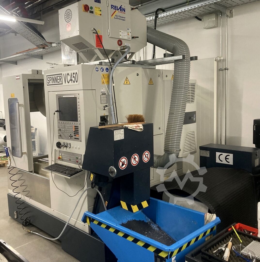 CNC machining center with HSK-A63 spindle taper / 15,000 rpm / internal coolant supply (IKZ) SPINNER VC 450