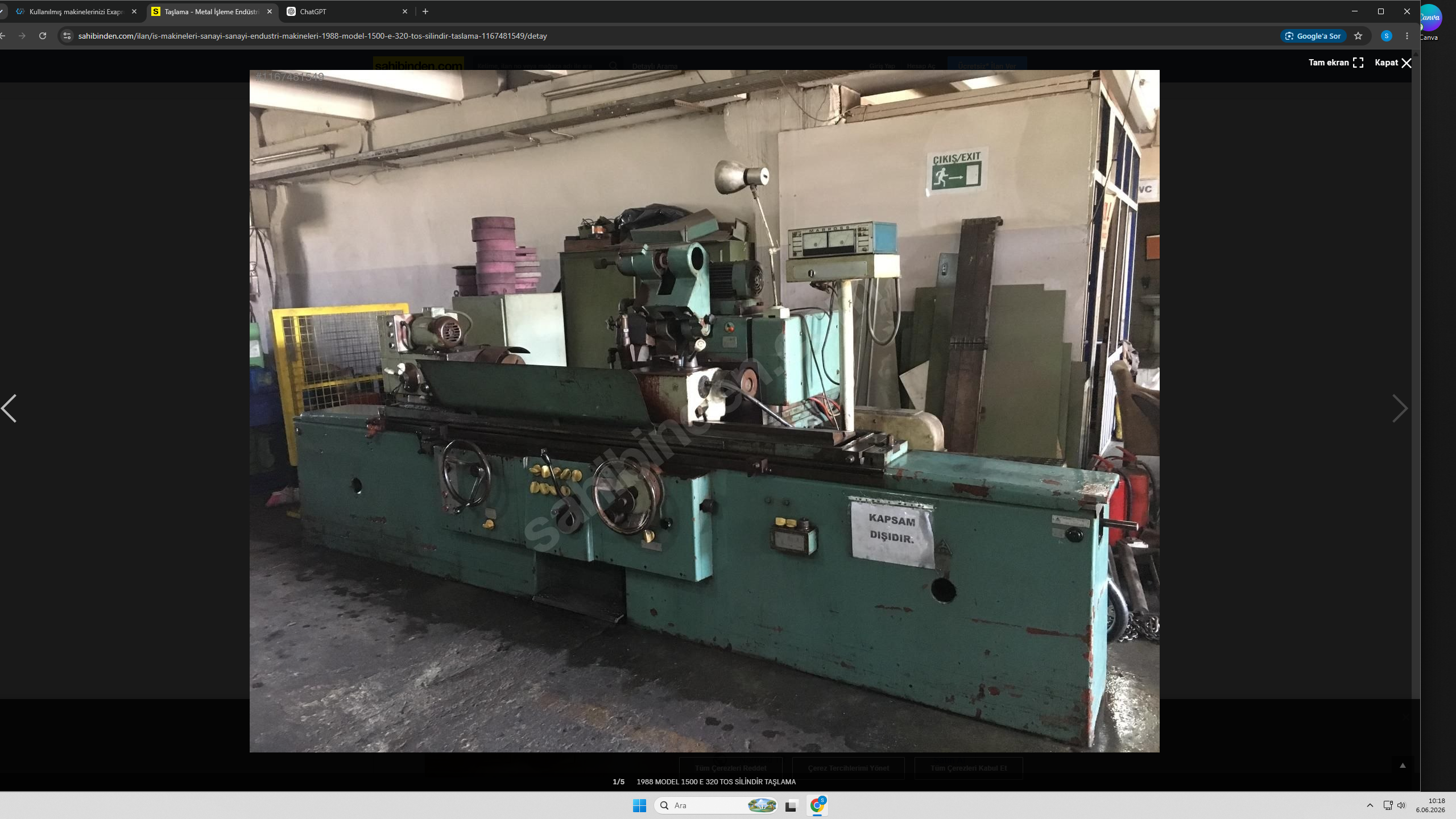 Rectifieuse cylindrique TOS 1500-320
