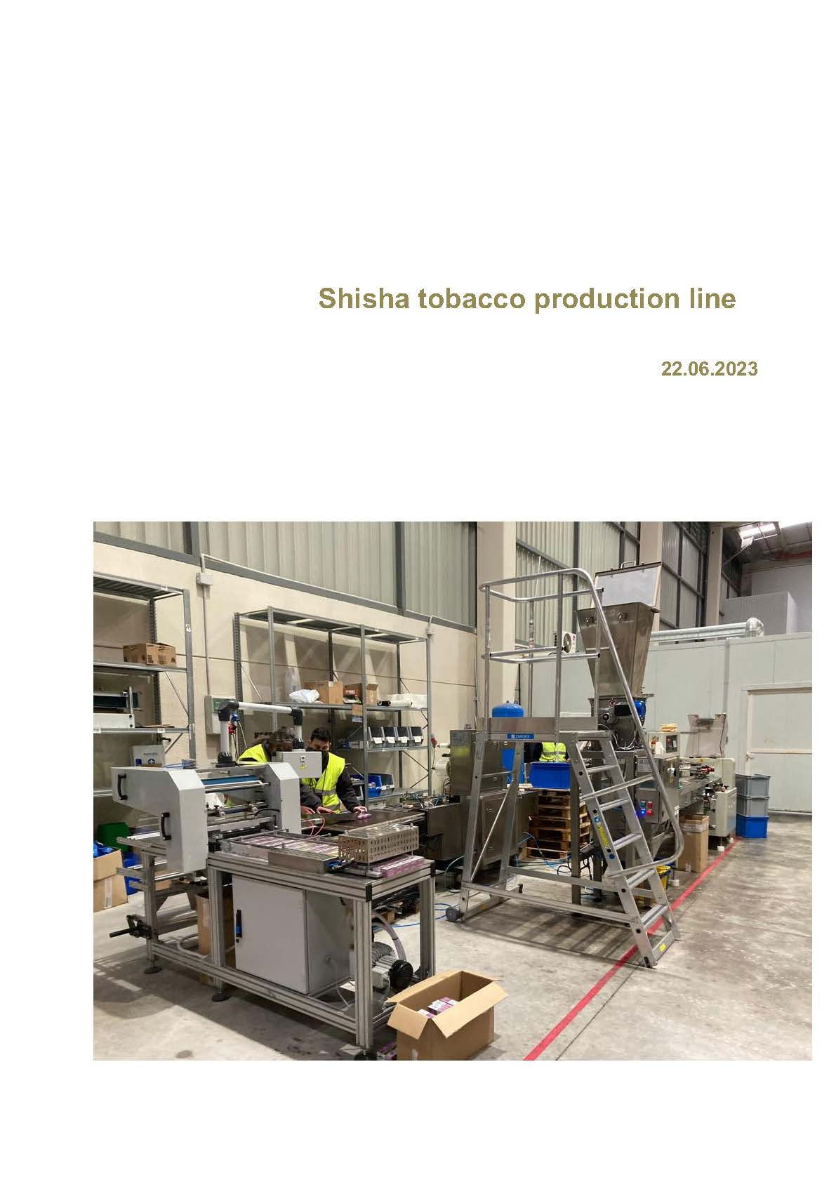 LIGNE DE PRODUCTION ET D'EMBALLAGE DE SHISHA NARGILA NARGUILÉ
