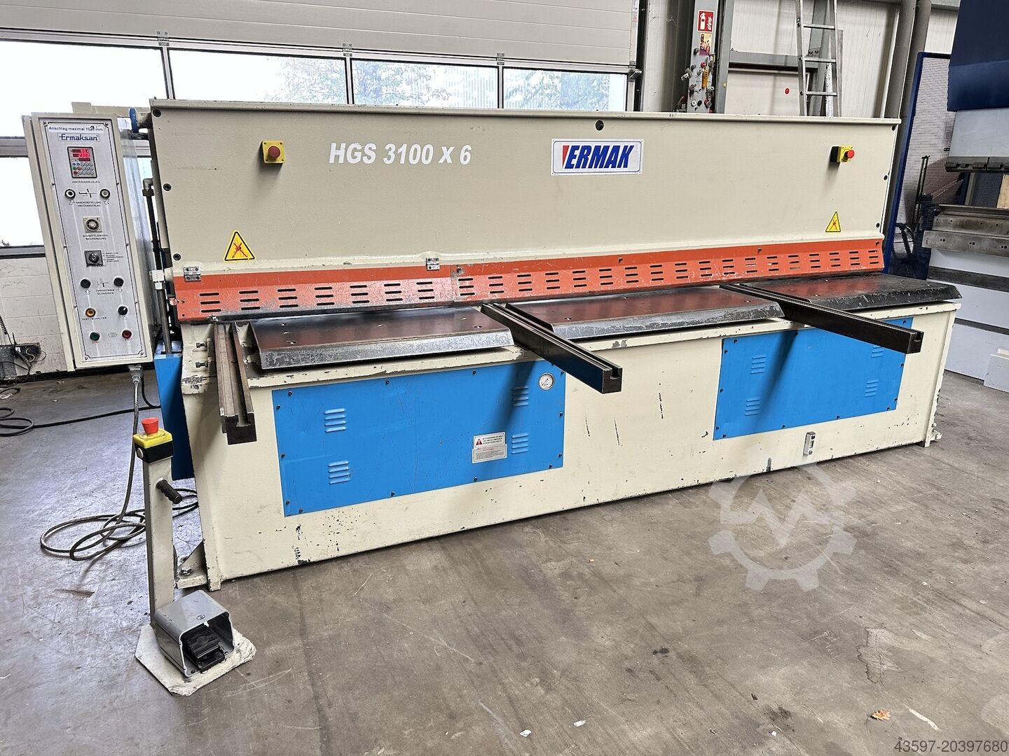 Hydraulic plate shears Ermak HGS 3100x6 mm