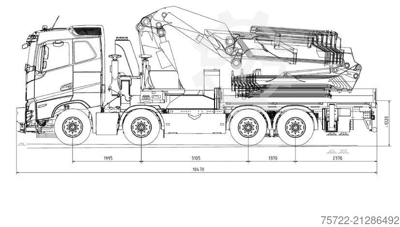 Crane truck Volvo FH 540 8x4 Pritsche Palfinger 165.002 TEC 7 +JIB