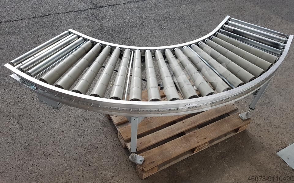 Curved roller conveyor 90° right driven roller... Gebhardt 610-550 IR850 + 300 + 150