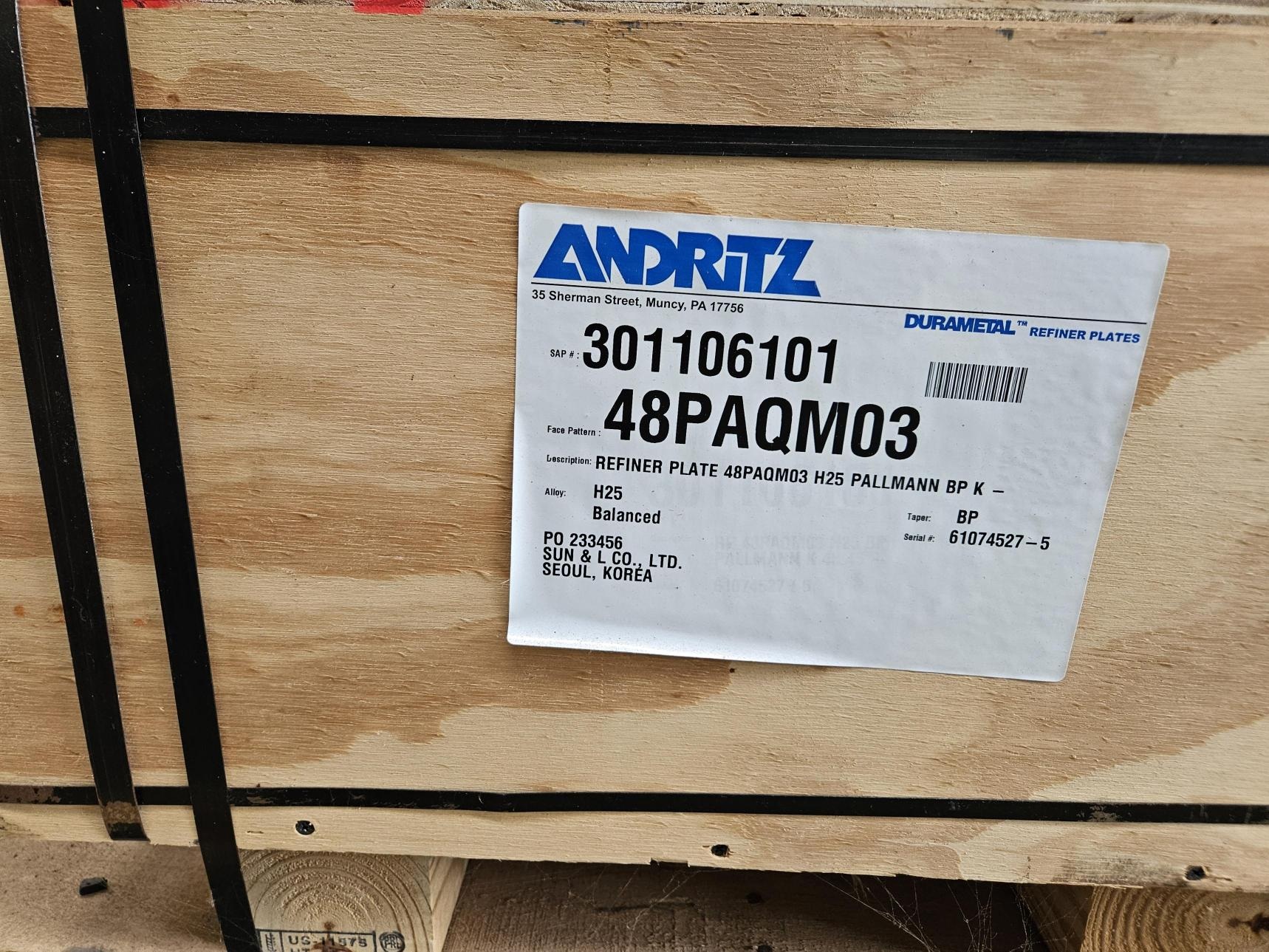 Plaque de raffineur Andritz de 54 pouces pour le raffineur 50/54-1CP