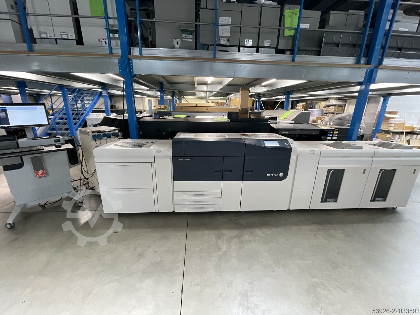 Digital print machine Xerox Versant 3100 incl. Fiery, paper deck, 2x stacker