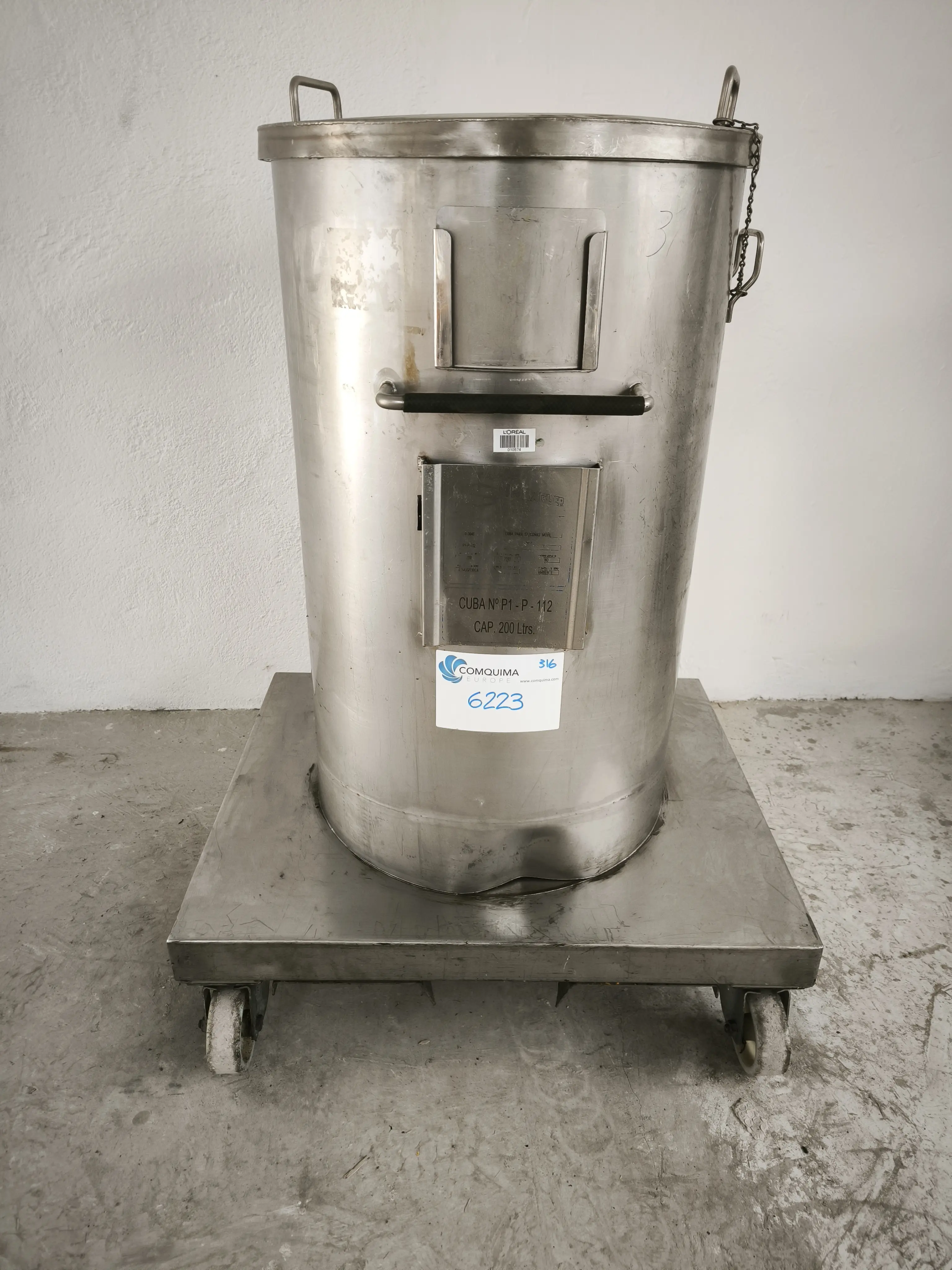 CUVE EN ACIER INOXYDABLE D'OCCASION 200 LITRES_40