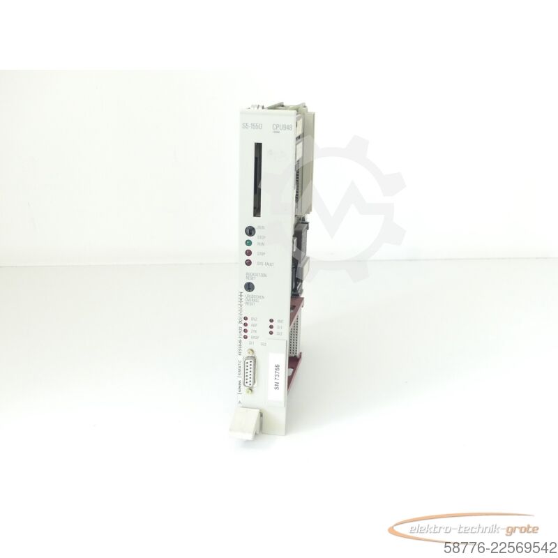 Component Siemens Simatic S5-155U 6ES5948-3UA22 CPU948 Version 1 SN 73755