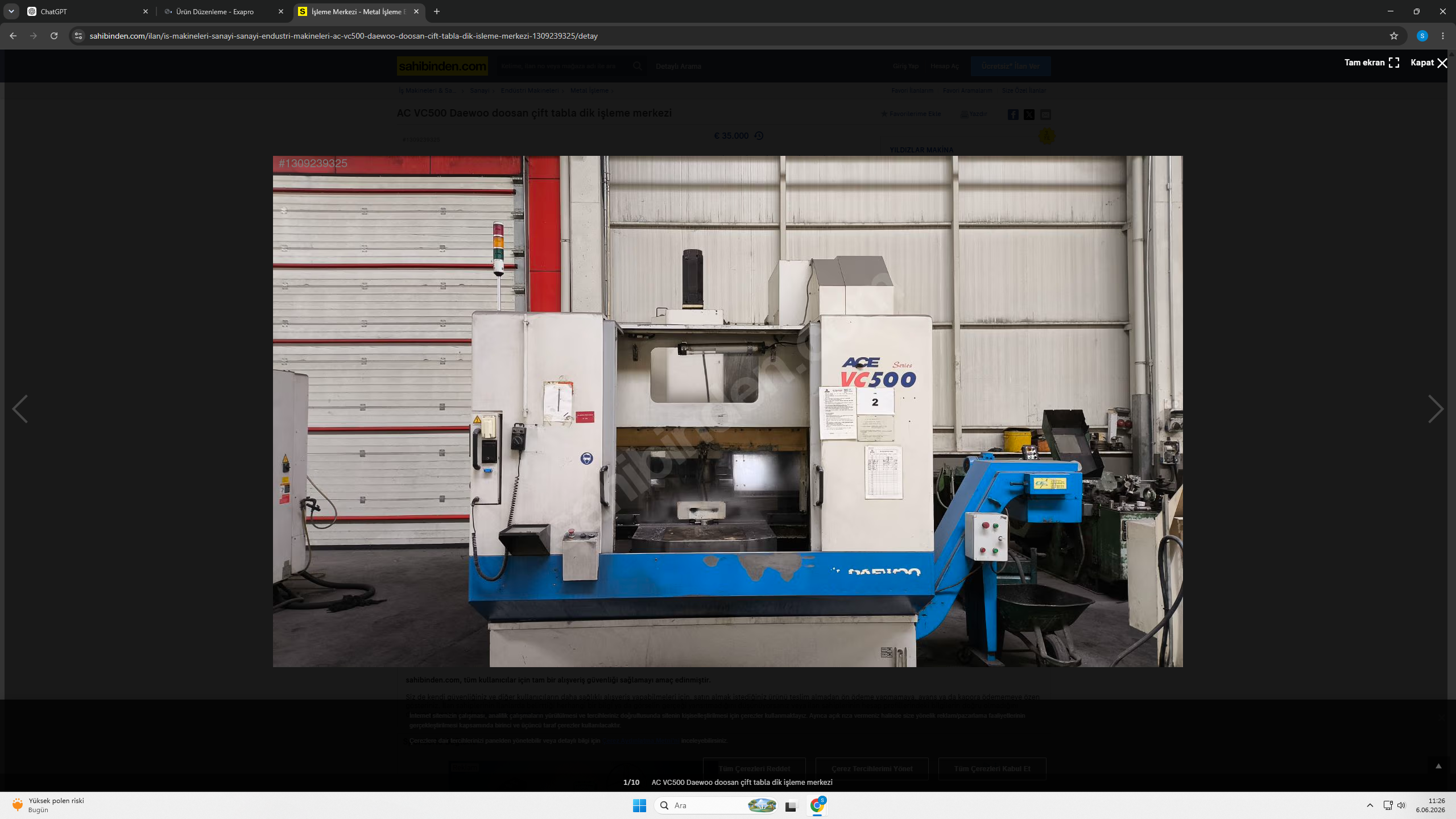 Centre d'usinage vertical DAEWOO ACEVC500