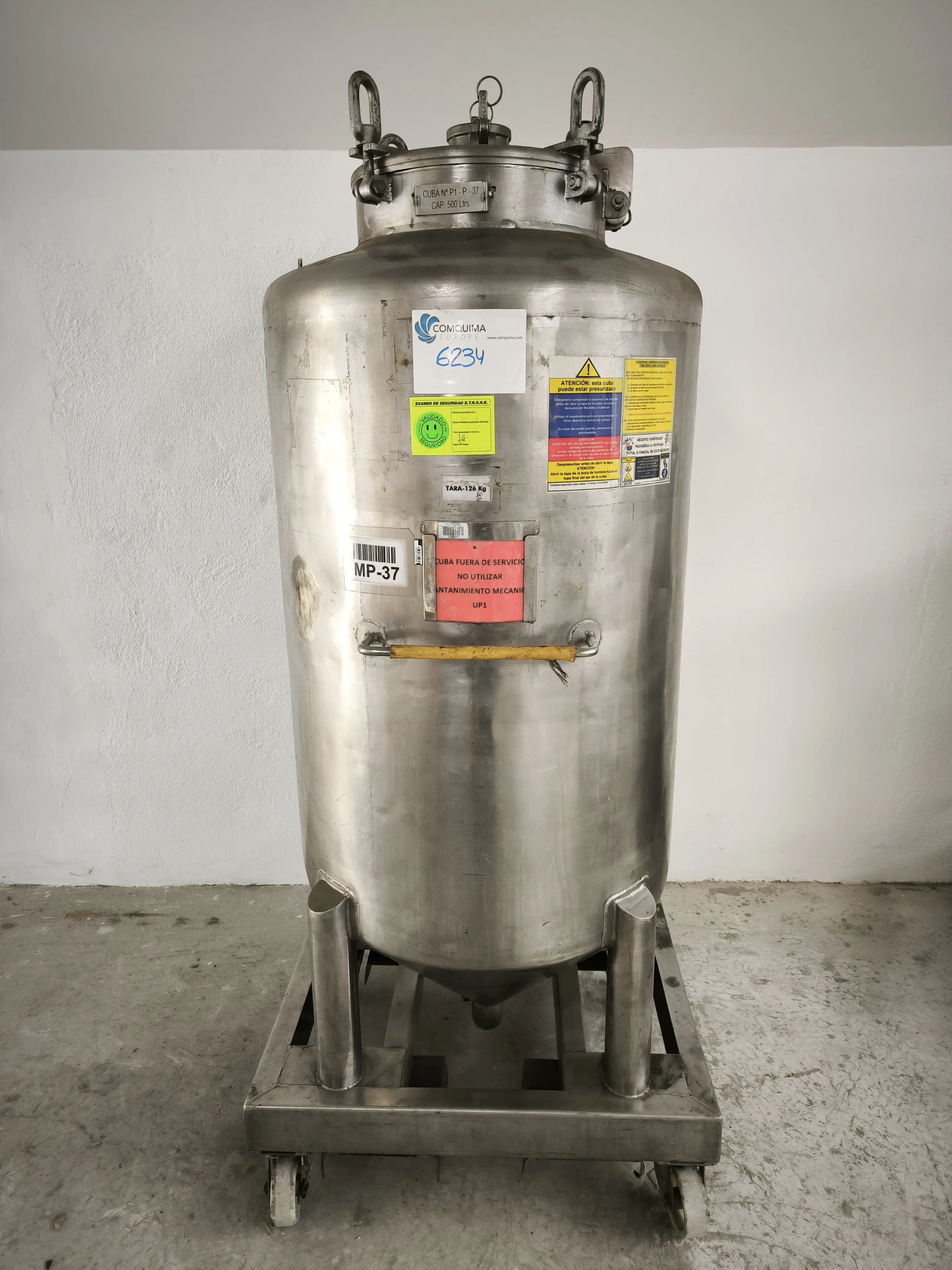 CUVE EN ACIER INOXYDABLE D'OCCASION 500 LITRES_45