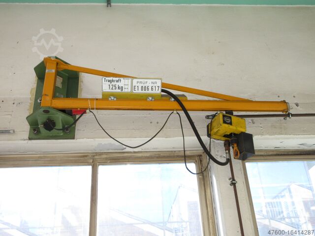 Wall-mounted slewing jib crane Slewing jib crane Chain hoist Demag KBK Kran Drehkran Hallenkran 2m Demag KBK2 125 Kg + Stahl Kettenzug