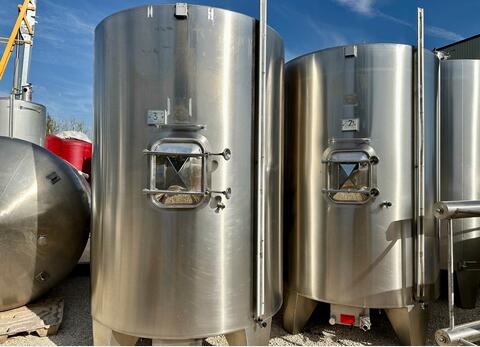 Cuve inox cylindrique verticale fermée - Sur pieds - Fond conique - RURALINOX - 9000 L