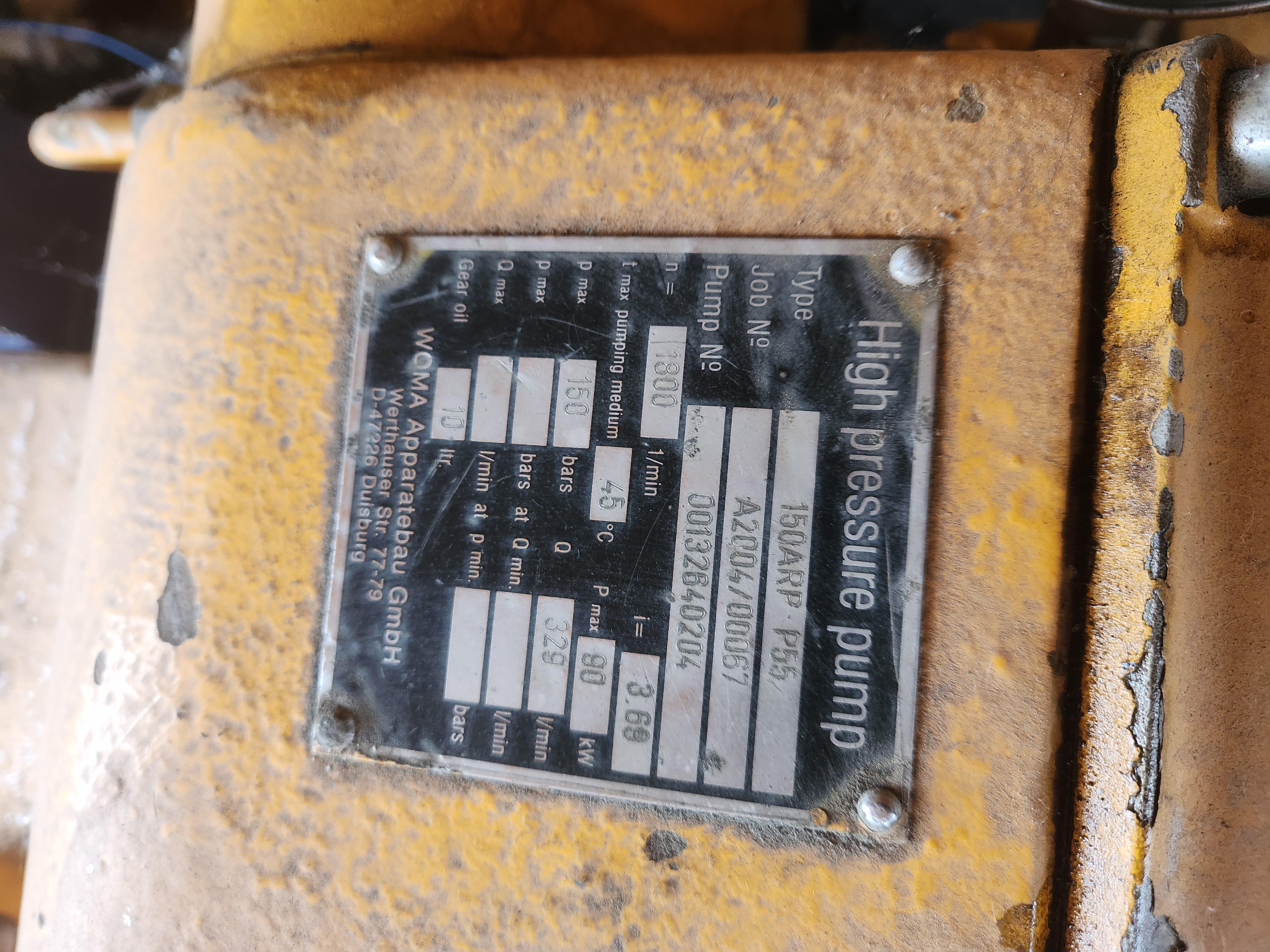pompe industrielle WOMA GB LTD 150ARP P55, PERKINS 1106C E60TA Faible nombre d'heures