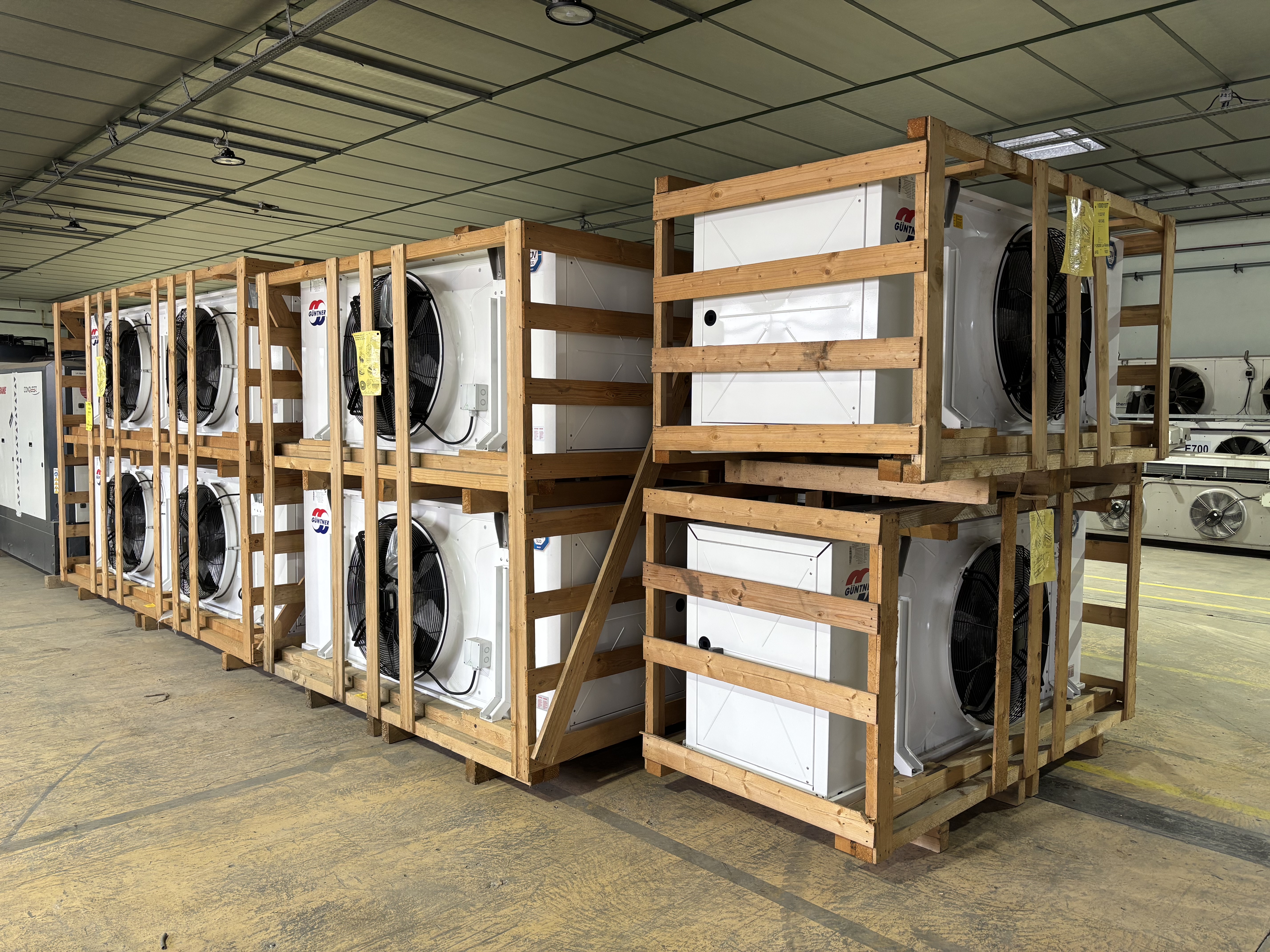 Évaporateurs CO2 GÜNTNER – 11 unités NEUVES de différentes puissances (14kW à 32kW / -25°C)